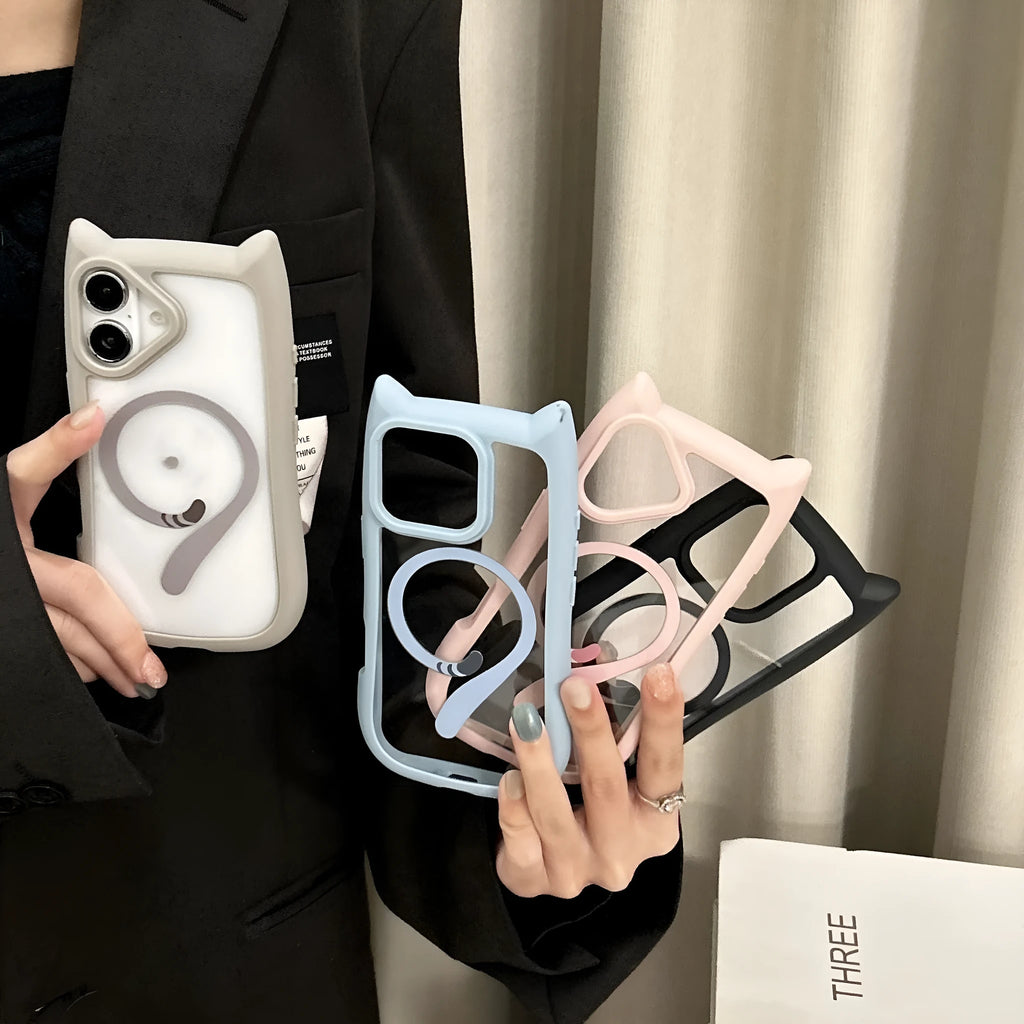 Transparent acrylic TPU phone case for IPhone 17 with two-in-one design and magnetic suction feature