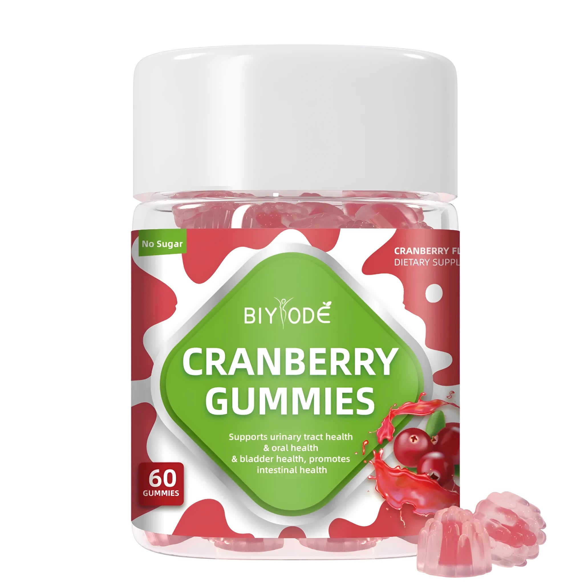 Bottle of cranberry gummies supplement with 60 gummies for immune support