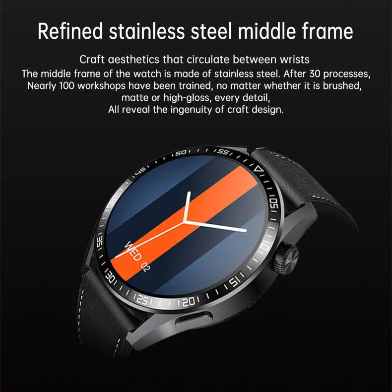 GS3 Max Smart Watch in black or silver with 1.35-inch IPS screen and silicone wristband