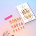 Artificial nails set with 3D cartoon flower plastic armour and jelly adhesive