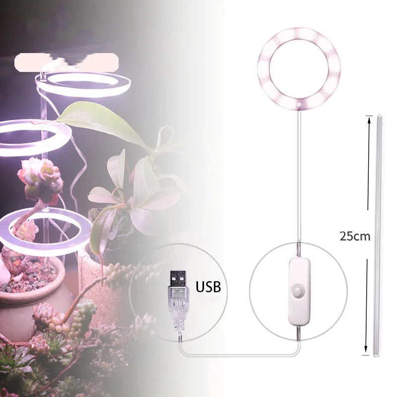 USB LED full spectrum plant grow light with acrylic stick in pink and white or yellow