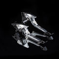 Pair of anodised metal motorcycle clutch levers with adjustable length mechanism in a selected colour.