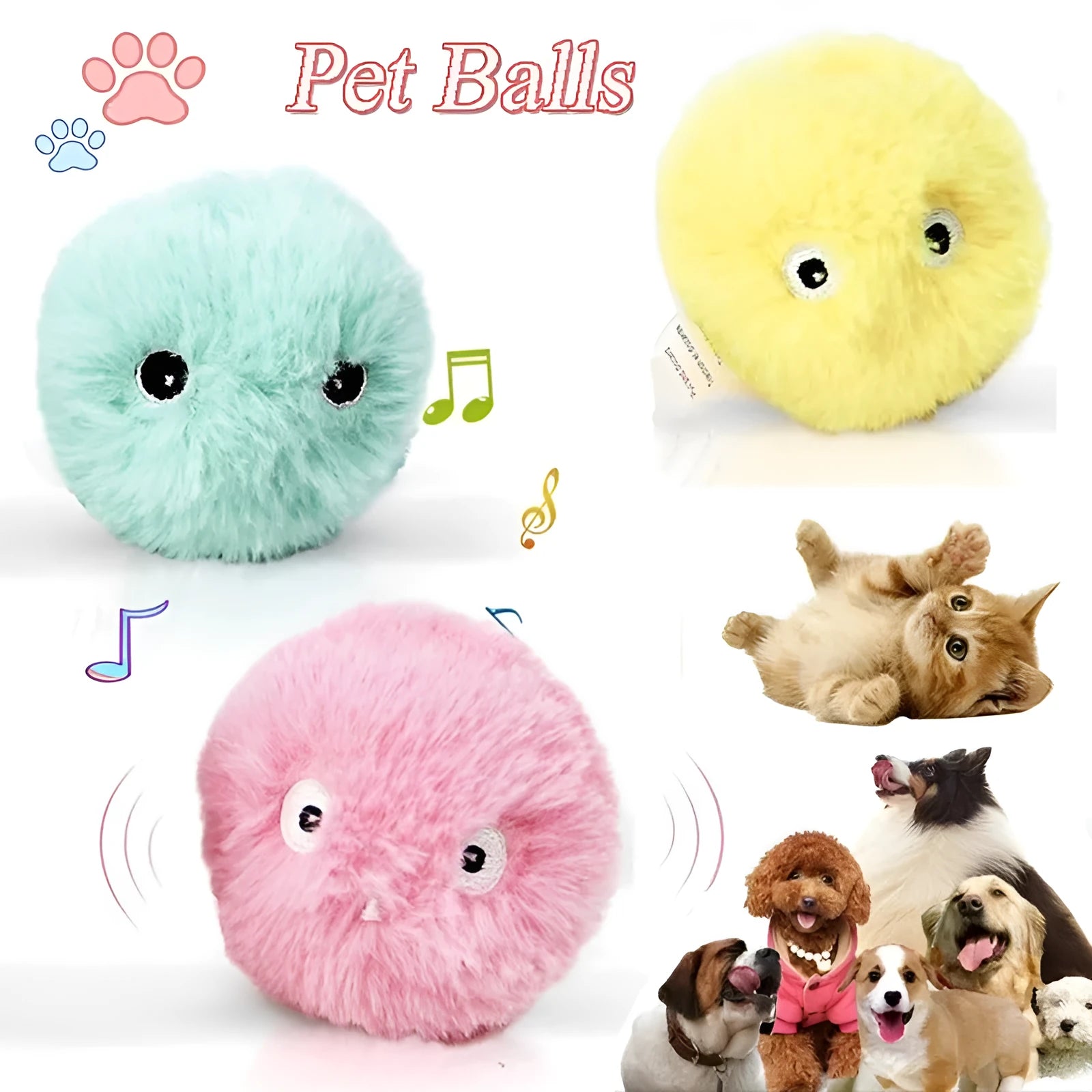 Interactive cat toy ball with touch-activated animal sounds and removable catnip lid