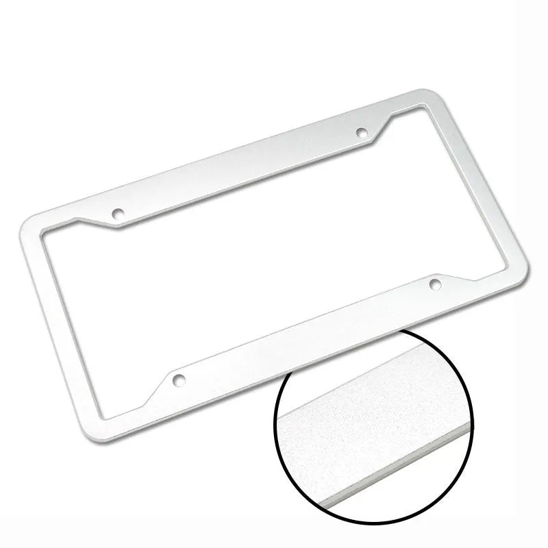 Aluminium alloy licence plate frame with stainless steel construction in four finish options