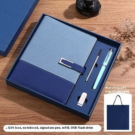A5 soft leather business notebook in choice of colours with gift box packaging.