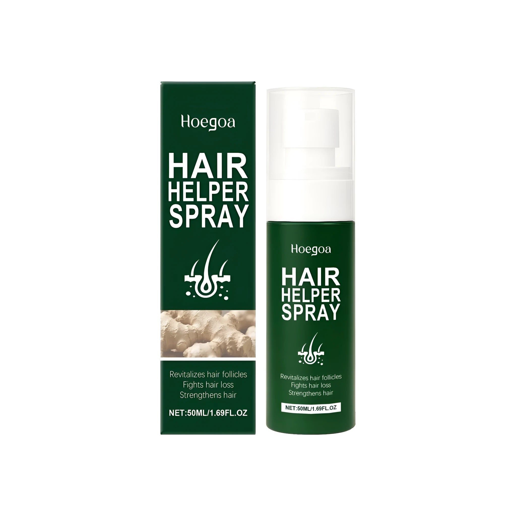 50ml hair spray bottle with natural ginger oil and plant extracts