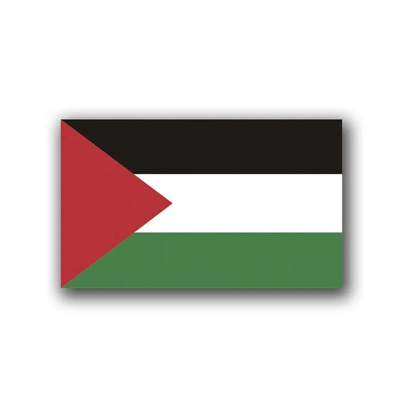 Palestinian flag vinyl car decal sticker measuring 15 by 10 centimetres