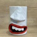 American-style resin tissue box holder with funny character design measuring 8.5 by 14.6 cm
