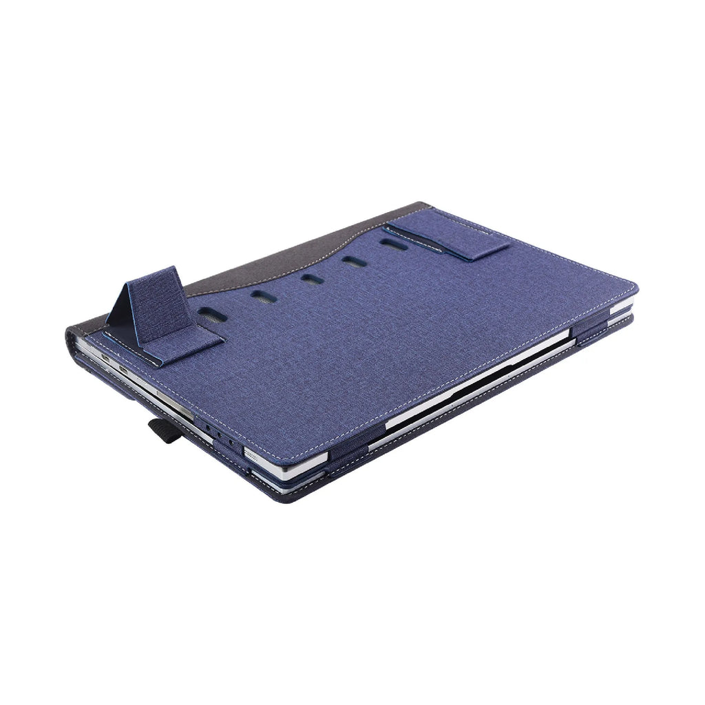 Black Chinese style imitation leather protective sleeve for Microsoft Surface Laptop 6 with bracket