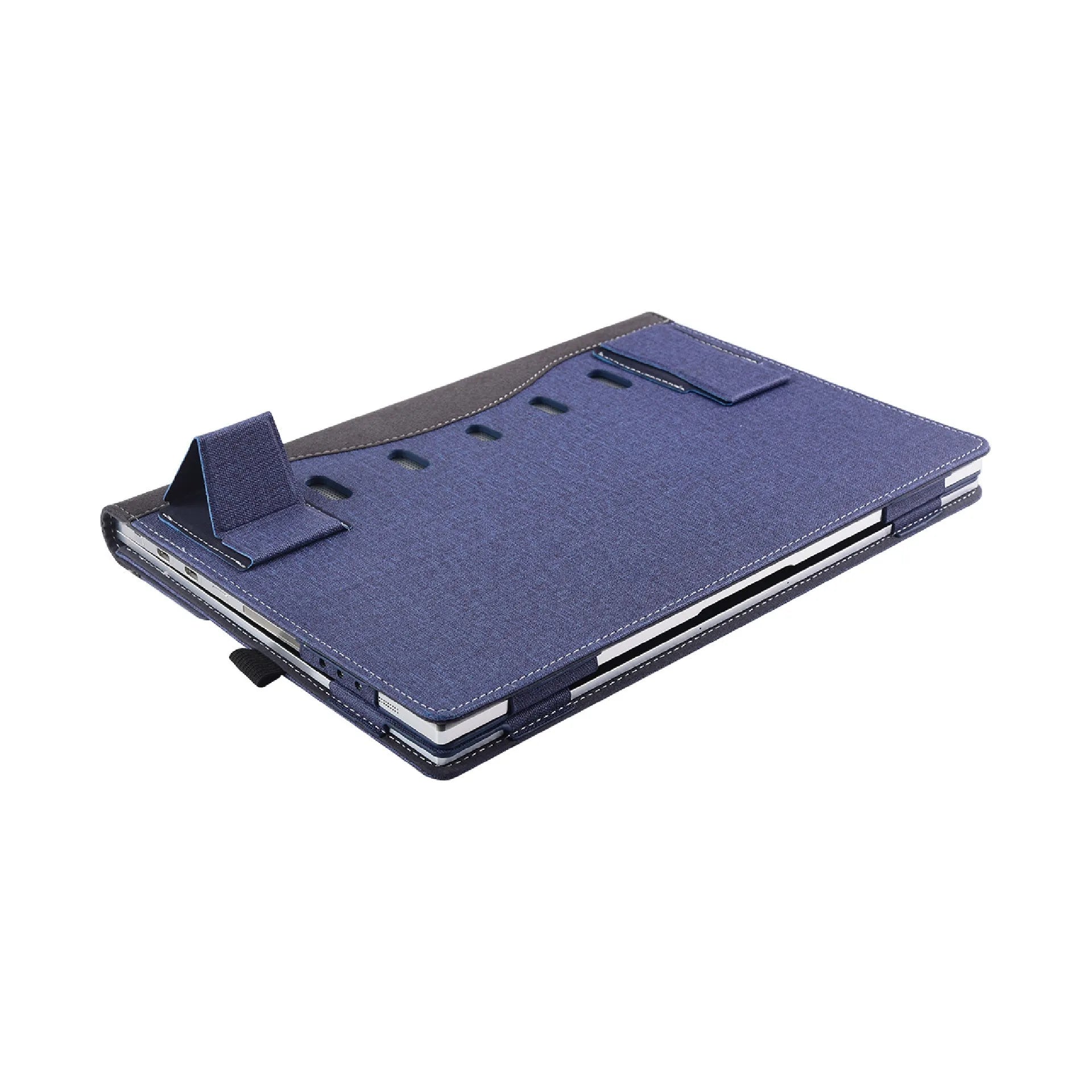 Black Chinese style imitation leather protective sleeve for Microsoft Surface Laptop 6 with bracket
