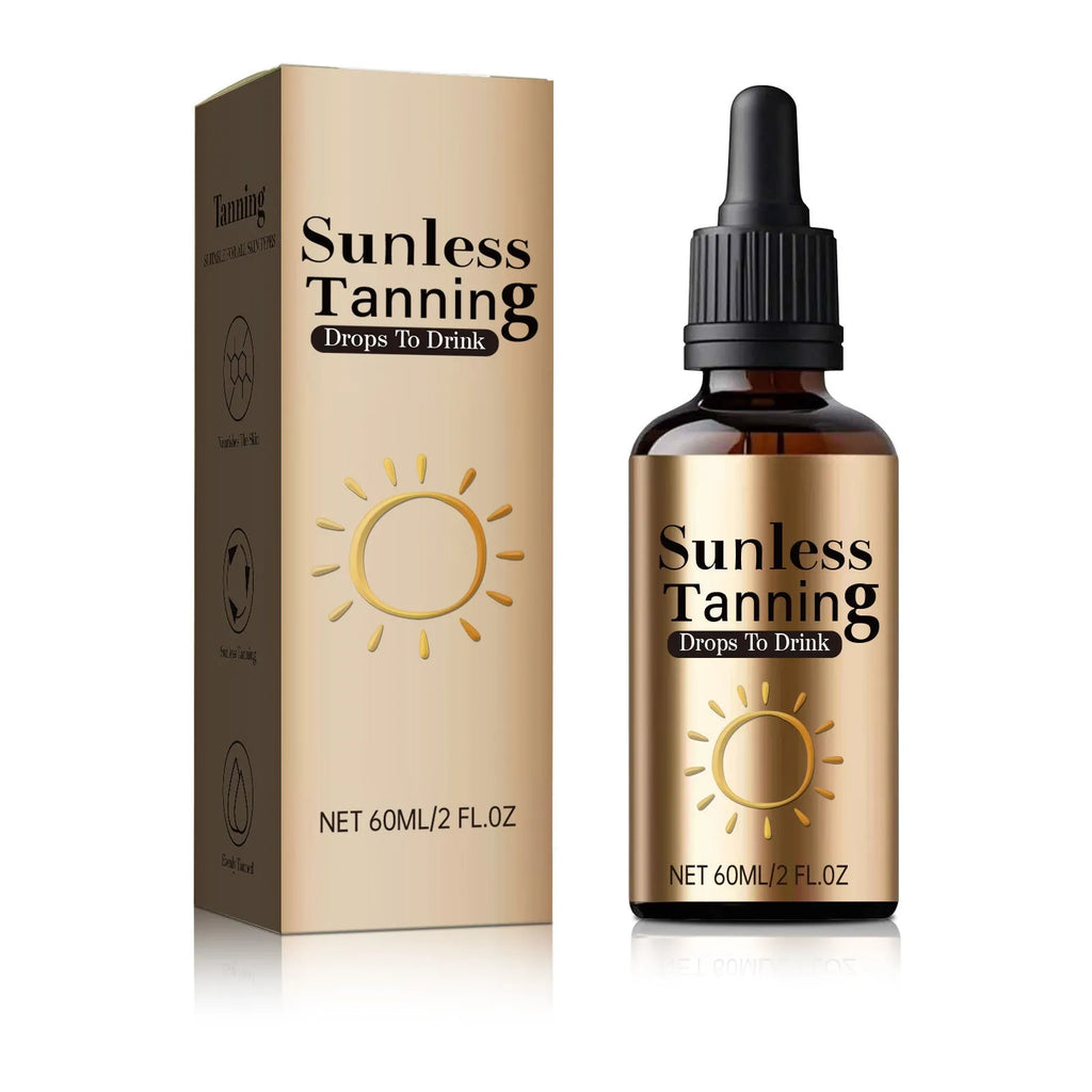 Black bottle of 60ml unisex oral aid drops for outdoor skincare