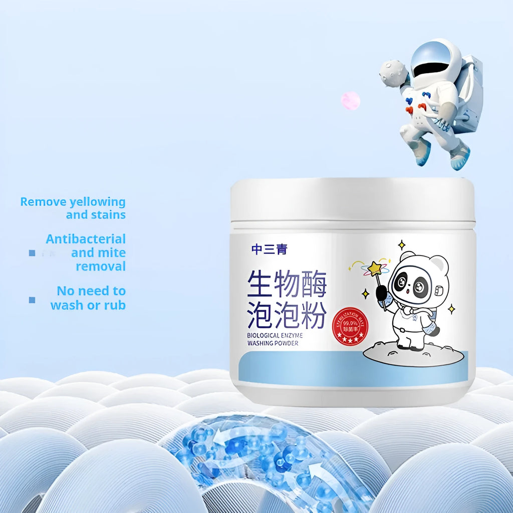 Bottle of biological enzyme active oxygen bubble powder laundry detergent