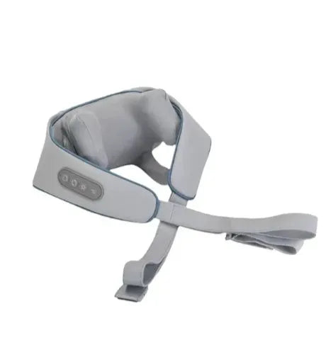 Creamy white rechargeable shoulder and neck massager with infrared therapy function