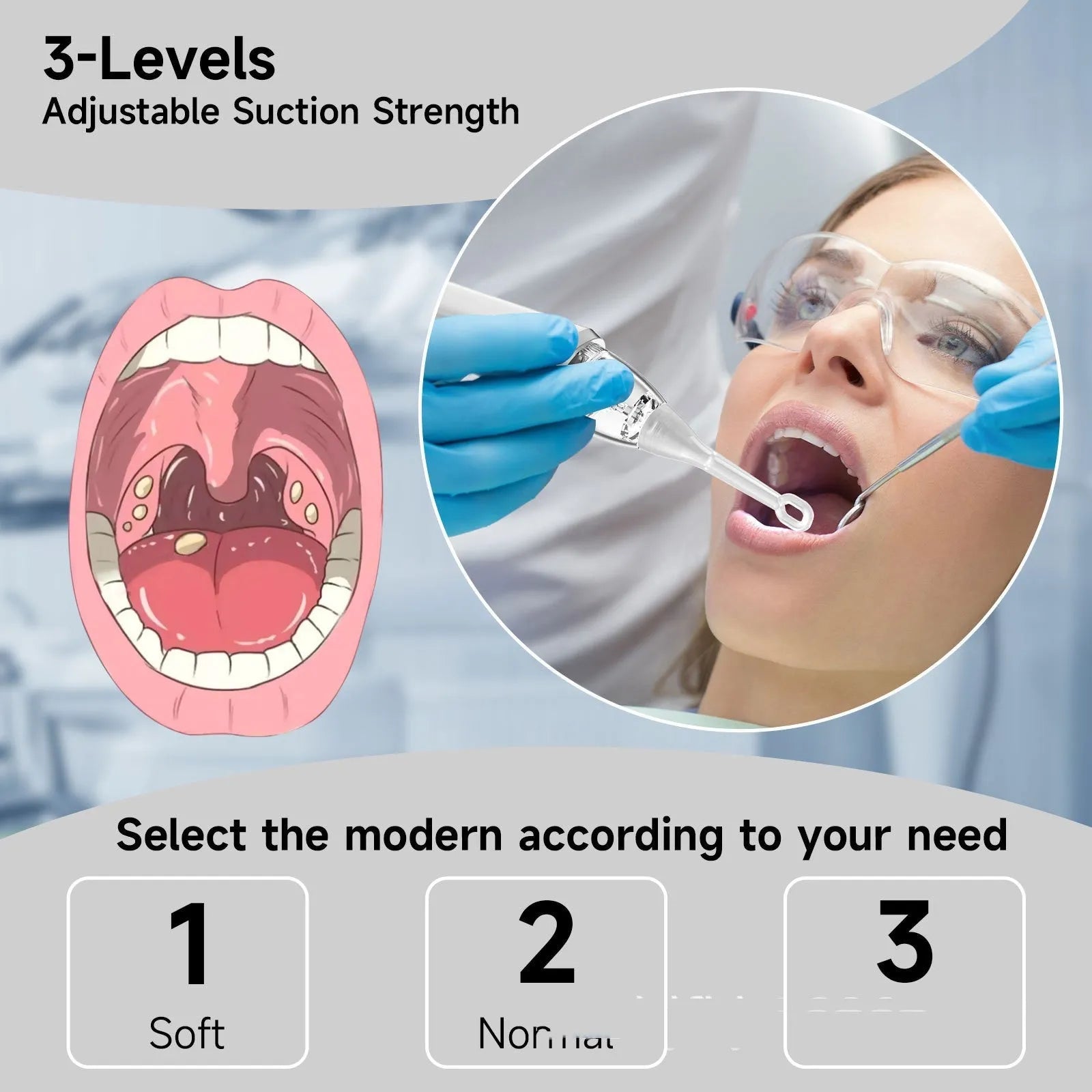 Milky white tonsil stone extractor oral cleaning tool for dental stone removal
