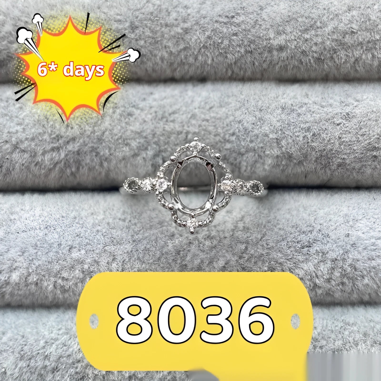 Oval open-mouth copper ring with a central 6x8mm five-pointed star stone ornament in Korean style.