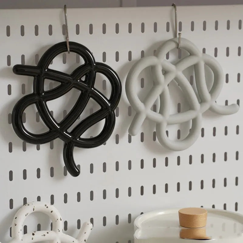 Ceramic heat proof mat with irregular shape for dining table protection