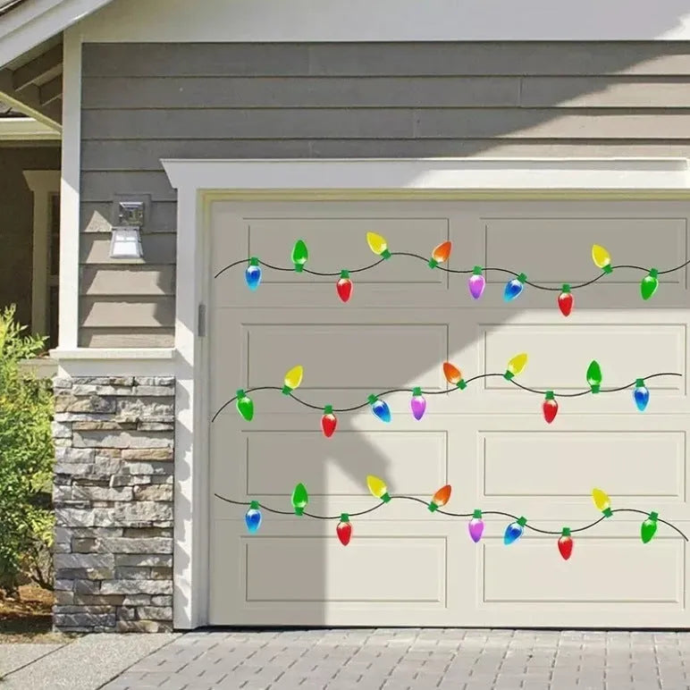 Magnetic Christmas light bulb reflective set with 24 white honeycomb bulbs and 12 magnetic wires for car and refrigerator decoration