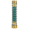 Brass garden hose spring connector with spiral mechanism for preventing kinks, 15cm length