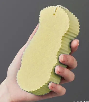 3D fish scale pattern bath sponge in white colour for body exfoliation