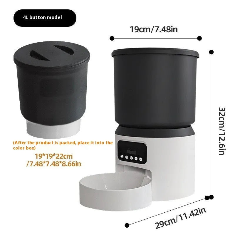 4L smart pet feeder with stainless steel bowl and WiFi remote control for cats and dogs