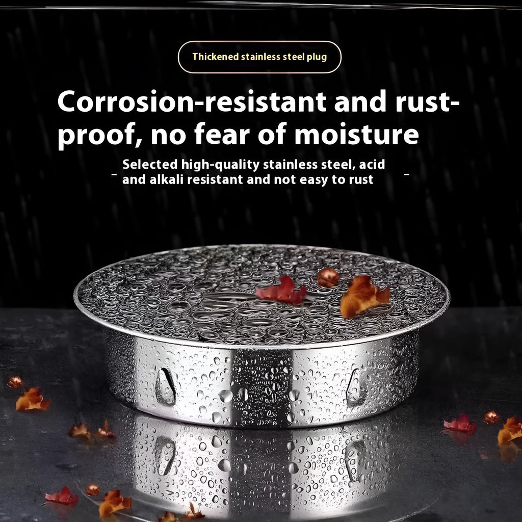 Stainless steel floor drain deodorant seal cover with modern inlay design