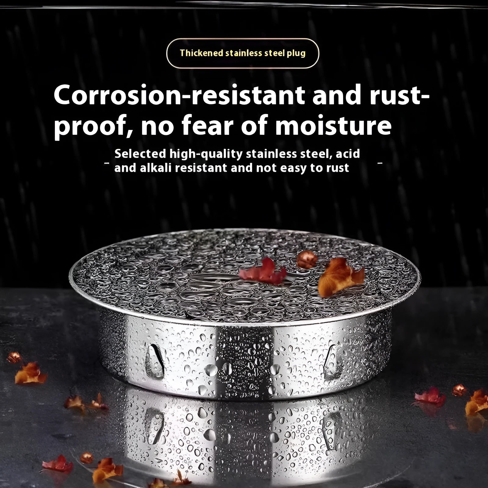 Stainless steel floor drain deodorant seal cover with modern inlay design