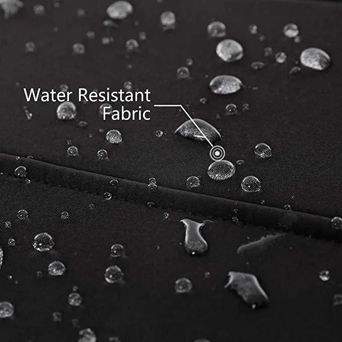 Black men's USB winter waterproof thermal coat with straight hem and zipper pockets