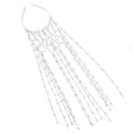 Mesh rhinestone headband with tassel decoration in gold or silver electroplated finish