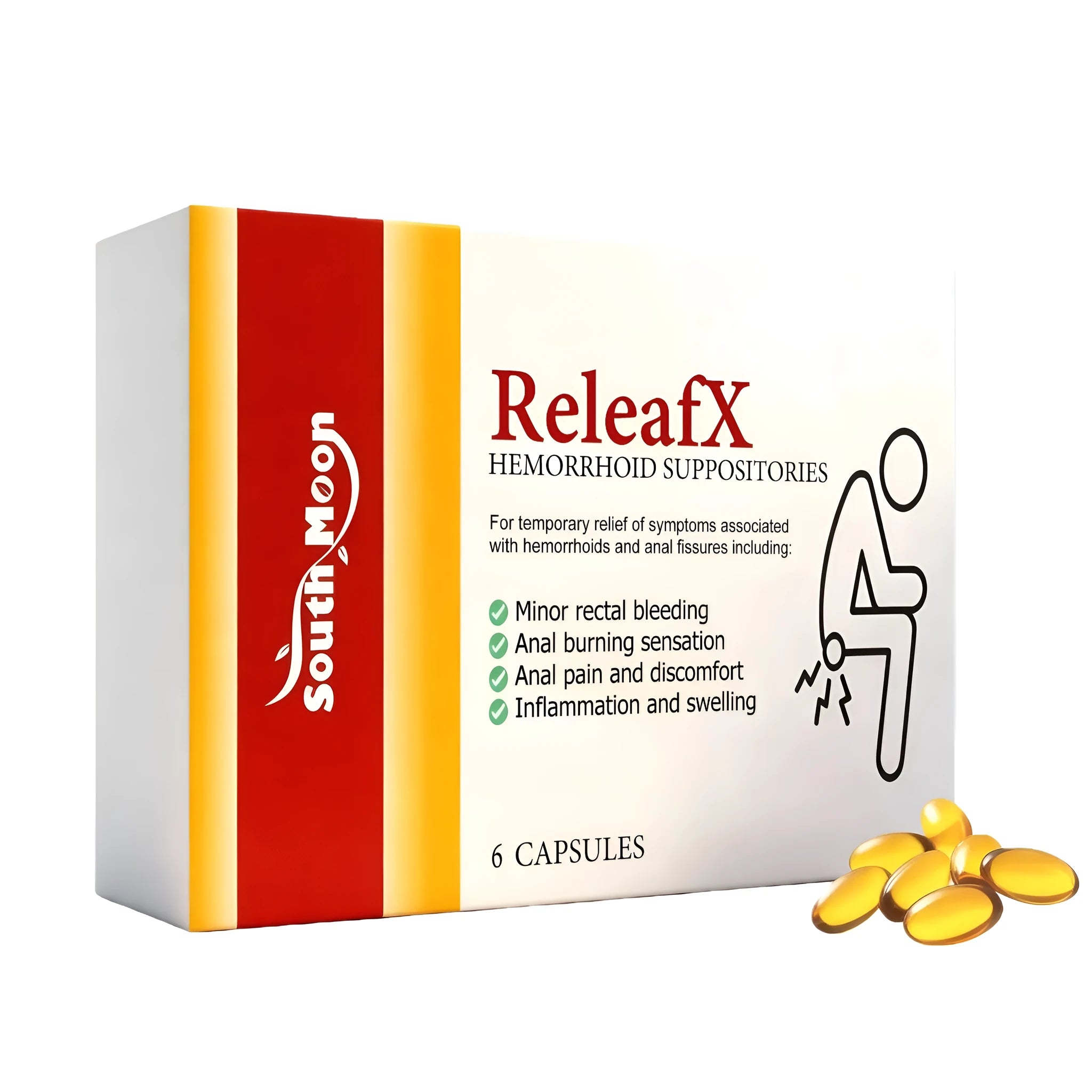 Perianal soothing capsule pack of 6 with vitamin E menthol borneol