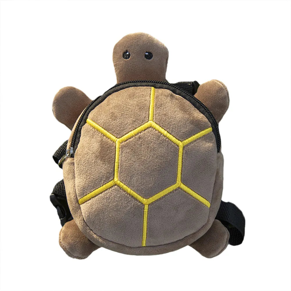 Cartoon turtle shape dog backpack harness vest with metal zipper in velvet material