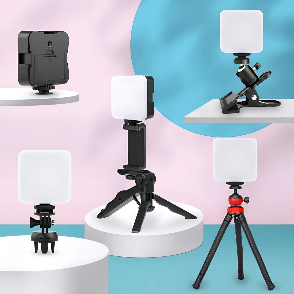 LED Mini Square Outdoor Pocket Light Tripod flash photography accessory showing compact square design