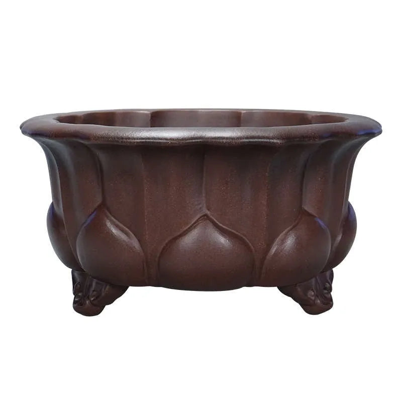 Purple sand succulent flower pot with square antique design measuring 37cm wide by 20cm high.