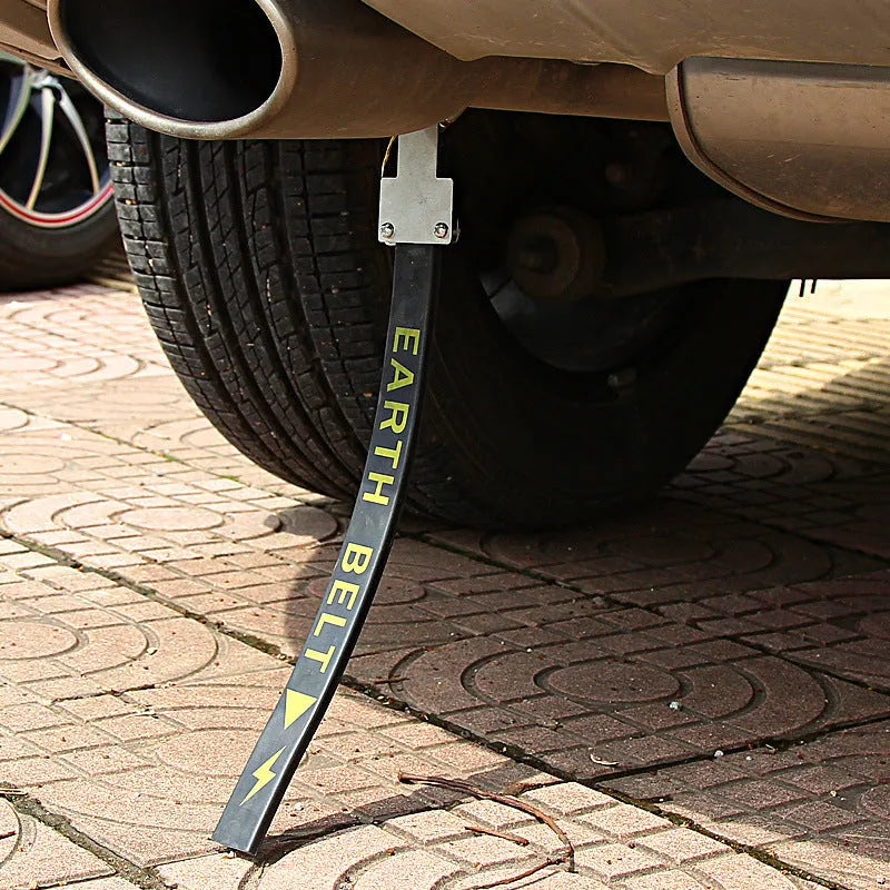 Black car electrostatic grounding chain with rubber coating and copper wire, 370mm long