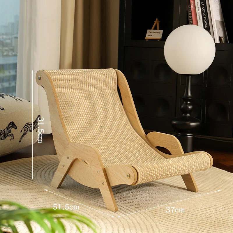 Sisal cat nest recliner with scratch board and hemp cushion for indoor cats