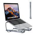 Aluminium alloy folding laptop docking station with 8-in-1 multi-interface hub showing compact design
