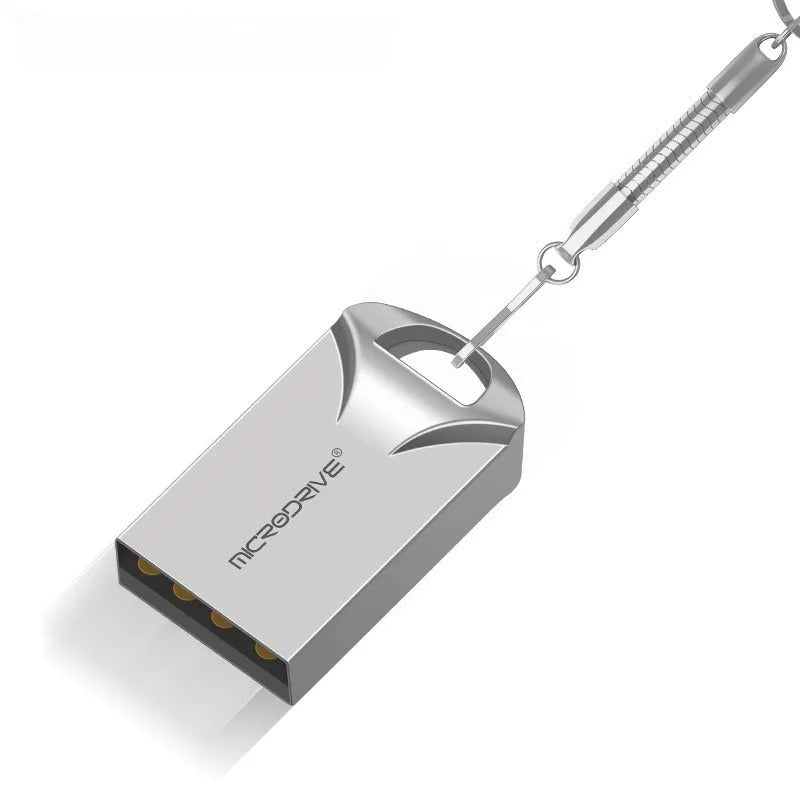 Mini metal USB flash drive in black or silver with compact 23mm design