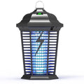 Black outdoor mosquito catcher lamp with UV light and electric grid for garden use
