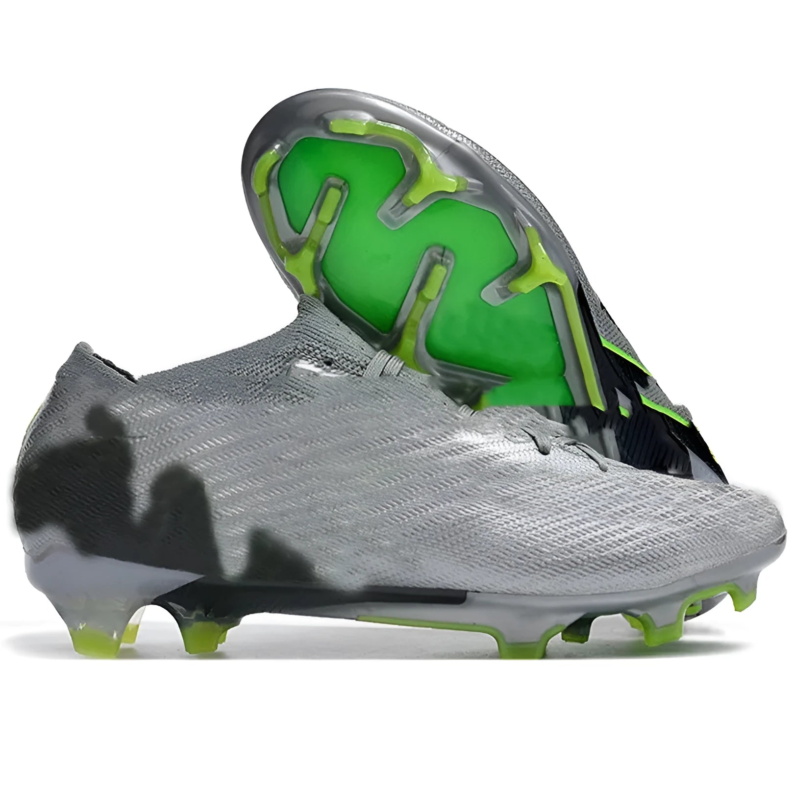 Men's low-top waterproof knitted football shoes with FG studs on a rubber outsole
