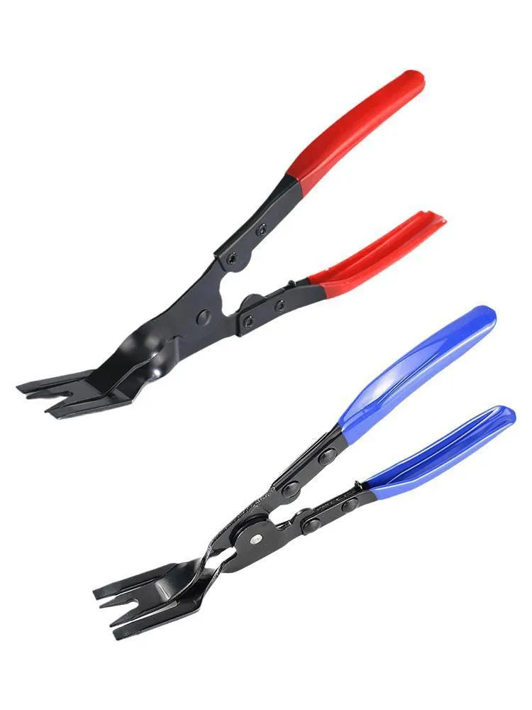 Blue handled car clamp removal pliers with 240mm steel construction for automotive interior repair