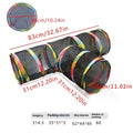 Foldable mesh cat cage in five shape options: hexagonal, long straight, tent, tee, and square configurations