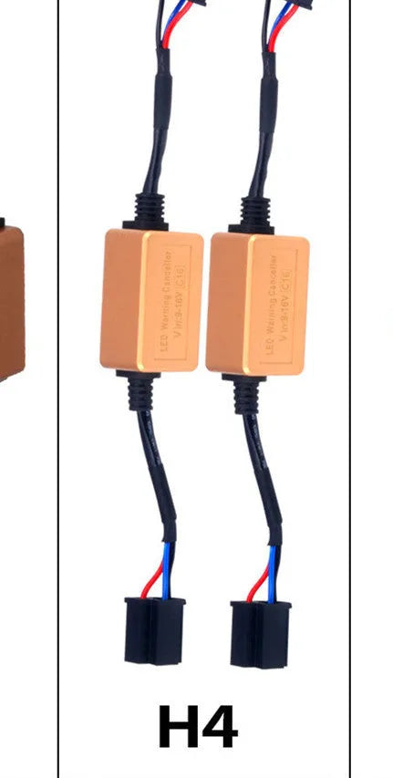 Black alloy LED car headlight Canbus decoder for H4 H7 H11 compatibility.