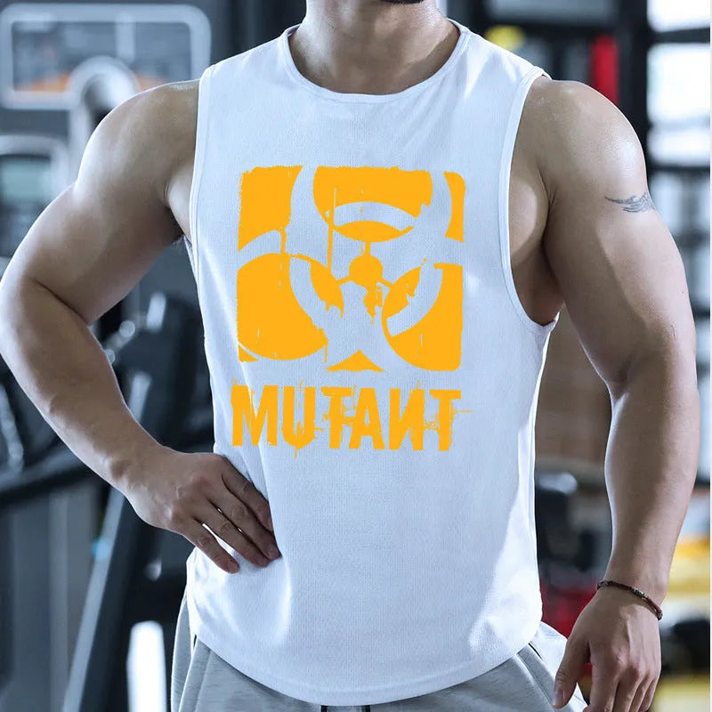 Loose polyester training vest for outdoor fitness in multiple colour options