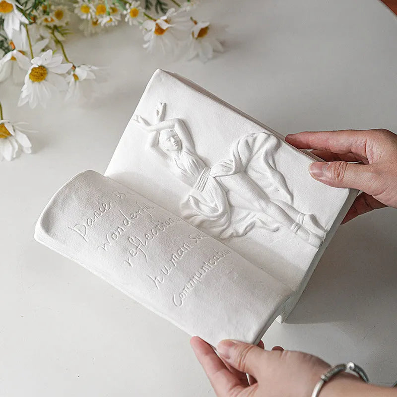 Ceramic book stand with glazed surface in modern simplicity style for desktop organisation