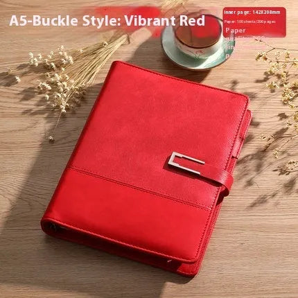 A5 soft leather business notebook in choice of colours with gift box packaging.