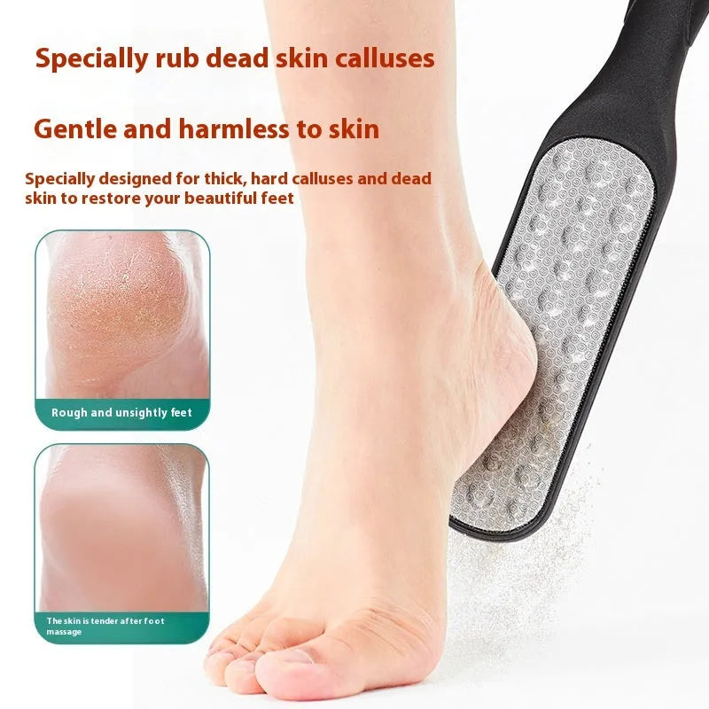Double-sided stainless steel foot grinder tool for foot repair and callus removal