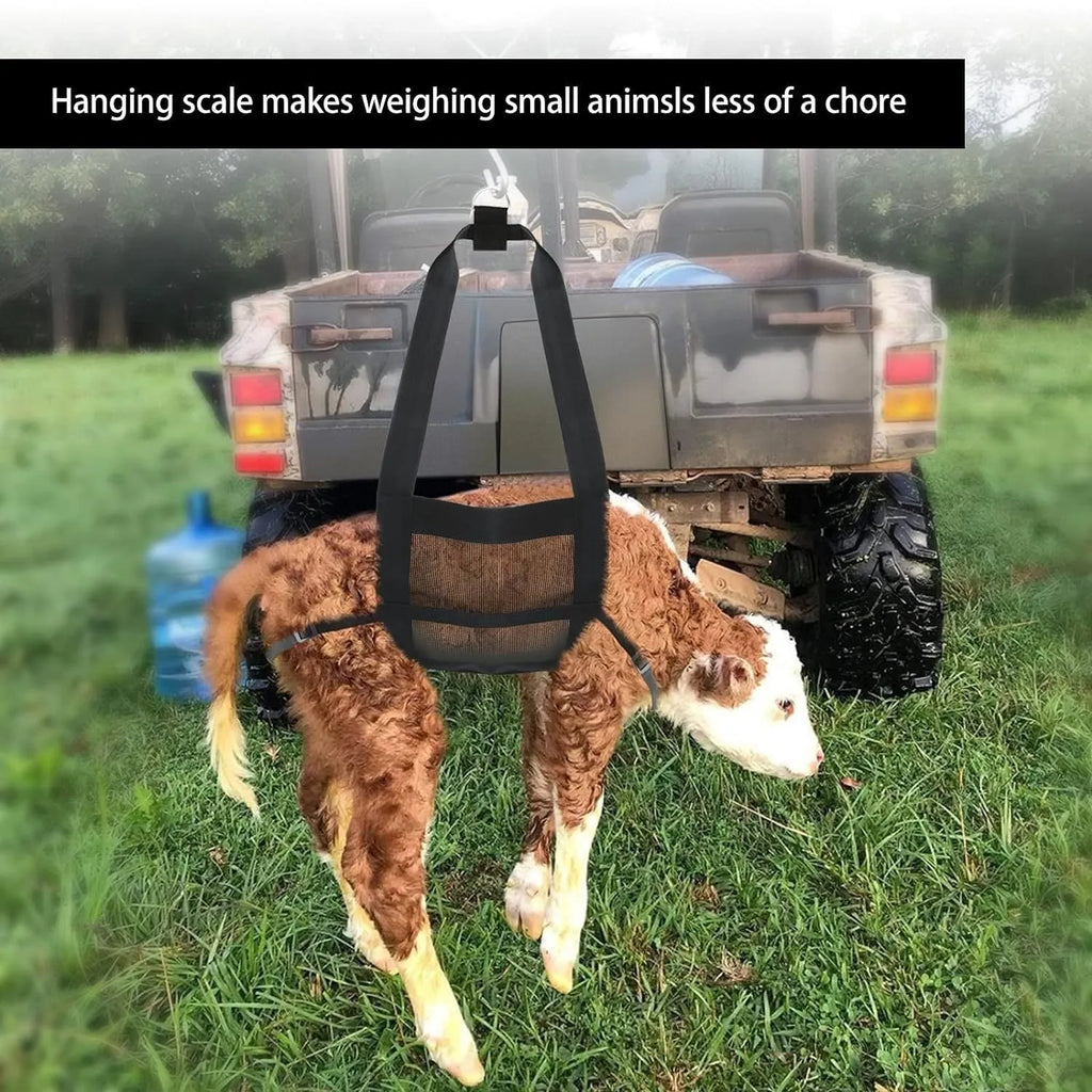 Black livestock weighing sling measuring 35x150cm for small animal weight measurement