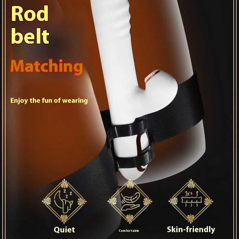 Black knitted belt strap for adult toy tools showing flexible construction