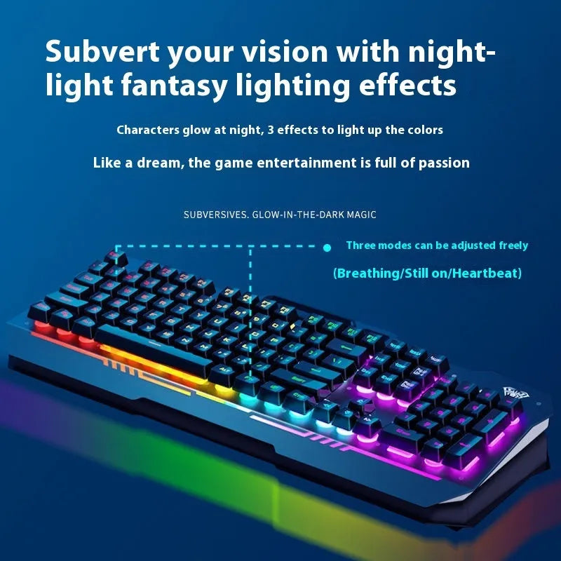 F3010 mechanical keyboard and S50 mouse bundle with LED lighting in black or white colour options