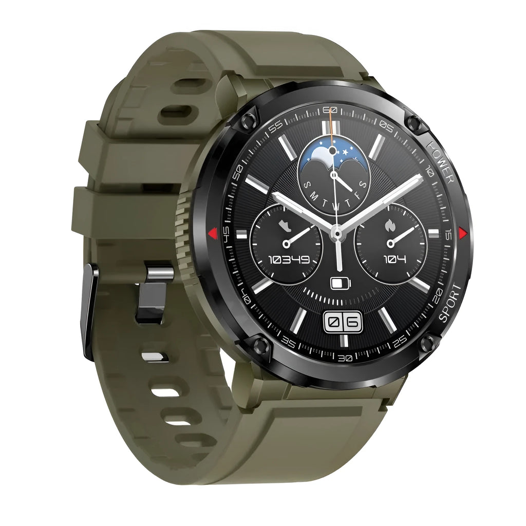 T30 Smart Watch with black silicone strap showing touch screen displaying time and heart rate.