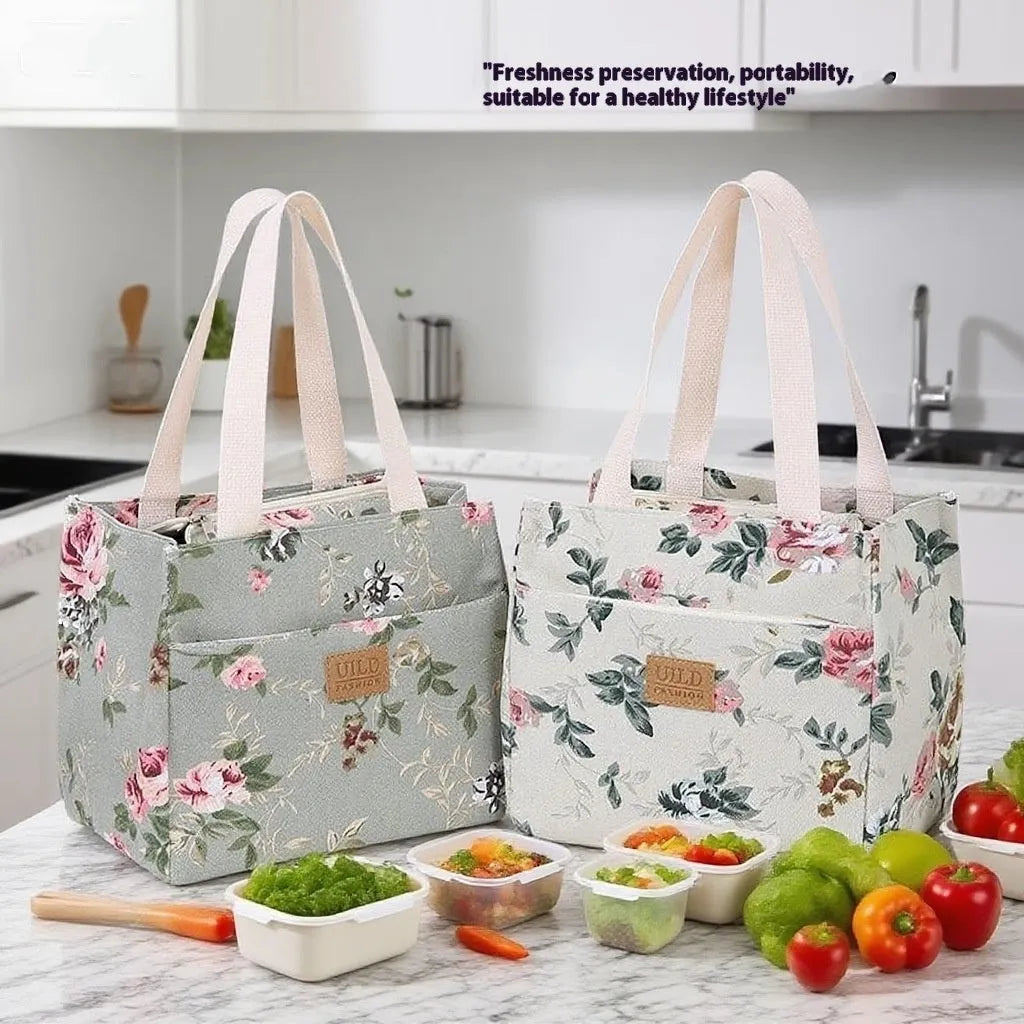Women's printed canvas handbag with large capacity and multiple colour pattern options
